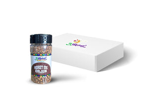 Roast Me Cajun seasoning sprinkled over roasted vegetables and grilled meats.