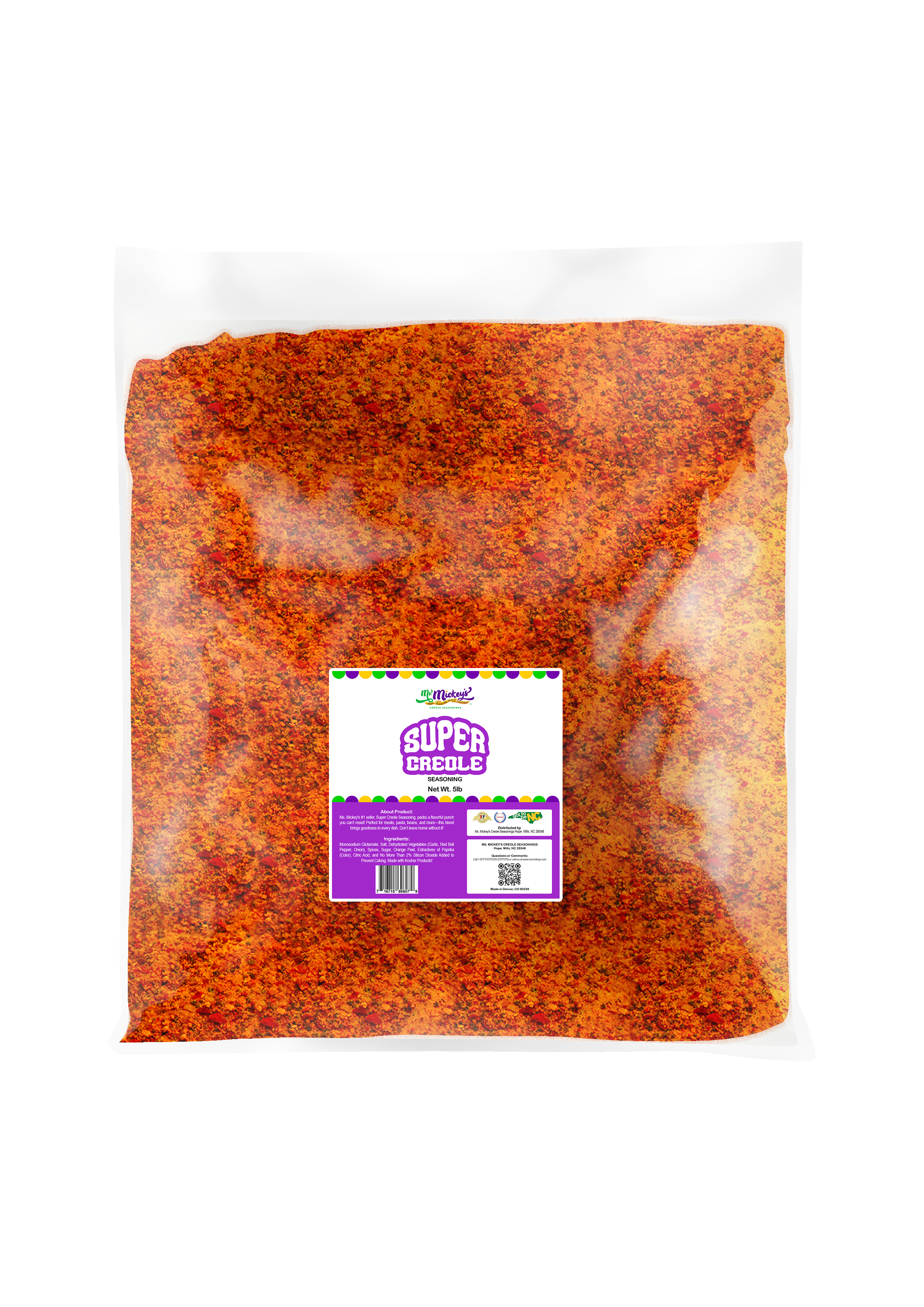 Close-up of Super Creole Seasonings with orange peel, black pepper, and smoked paprika