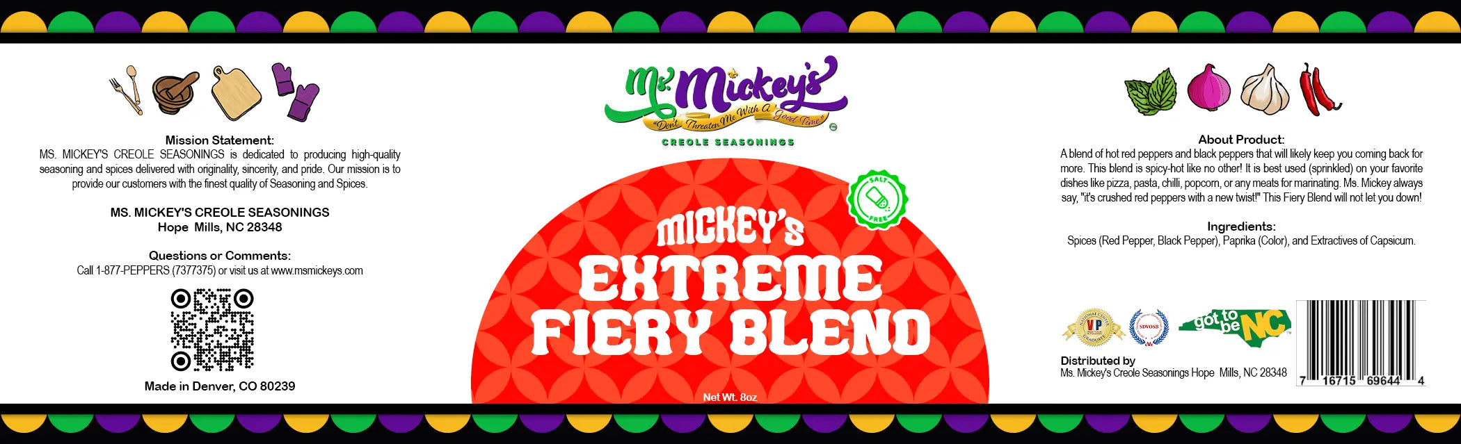 Ms. Mickey's Extreme Fiery Blend - Ms.Mickey's Creole Seasonings 